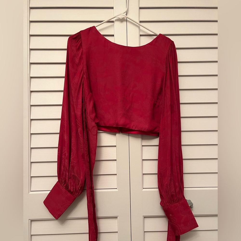 Tularosa Satin Wrap Top